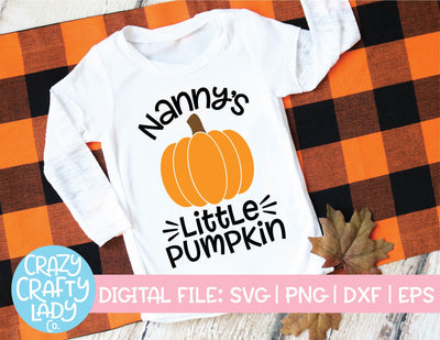 Nanny's Little Pumpkin | Fall Family Quote | Kids SVG Cut File SVG Crazy Crafty Lady Co. 
