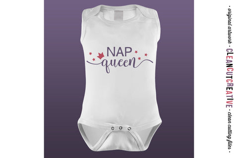 Nap Queen cute baby girl design | SVG craft file SVG CleanCutCreative 