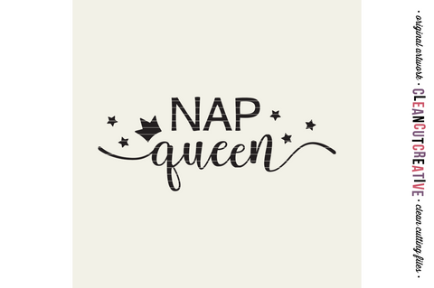 Nap Queen cute baby girl design | SVG craft file SVG CleanCutCreative 