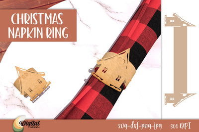 Napkin Ring Paper Cut. Christmas Decor SVG. Christmas Paper 3D Paper Evgenyia Guschina 