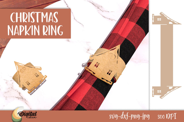Napkin Ring Paper Cut. Christmas Decor SVG. Christmas Paper 3D Paper Evgenyia Guschina 