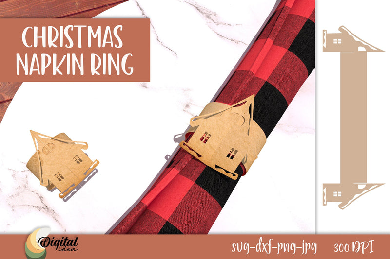 Napkin Ring Paper Cut. Christmas Decor SVG. Christmas Paper 3D Paper Evgenyia Guschina 