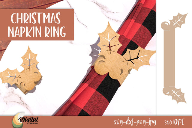 Napkin Ring Paper Cut. Christmas Decor SVG. Christmas Paper 3D Paper Evgenyia Guschina 