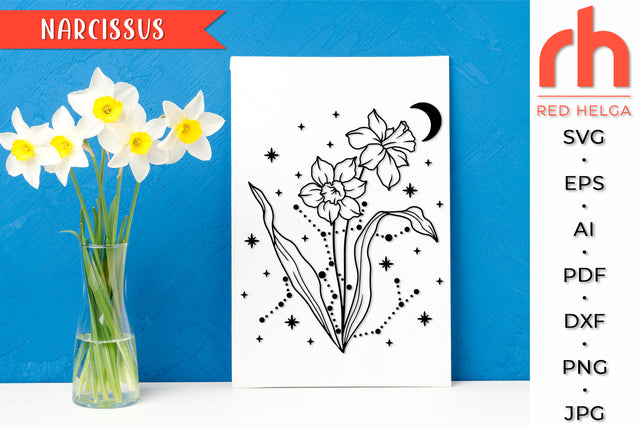 Narcissus SVG - Sagittarius Cut File SVG RedHelgaArt 