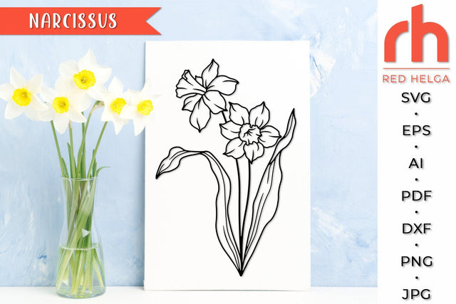 Narcissus SVG - Sagittarius Flower Cut File SVG RedHelgaArt 