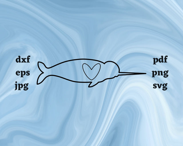 Narwhal Heart SVG Cut File SVG Northern Light SVG 