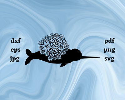Narwhal Mandala SVG Cut File SVG Northern Light SVG 