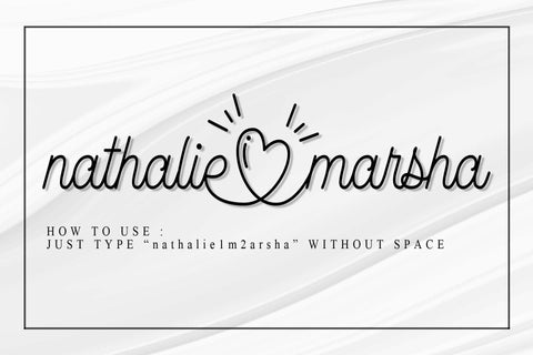 Nathalie Marsha Font love script 