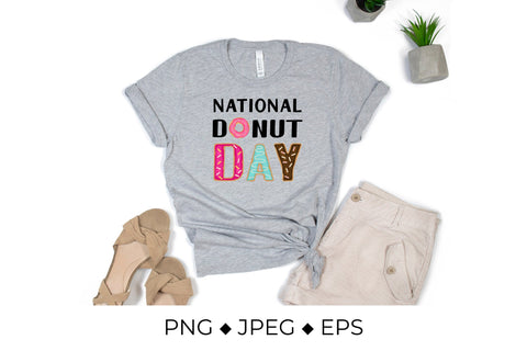 National Donut Day calligraphy and doughnuts Sublimation LaBelezoka 