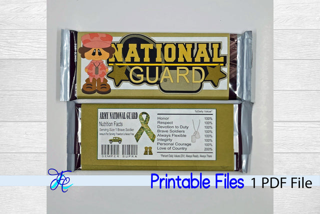 National Guard Girl Candy Bar Wrapper SVG Family Creations 