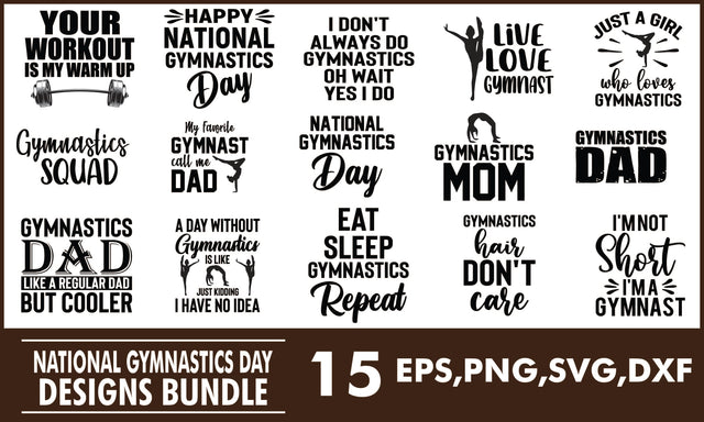 National Gymnastics Day SVG Designs Bundle SVG PatternFeed8 