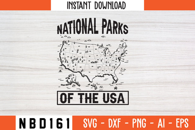 NATIONAL PARKS OF THE USA T-Shirt Design SVG Nbd161 