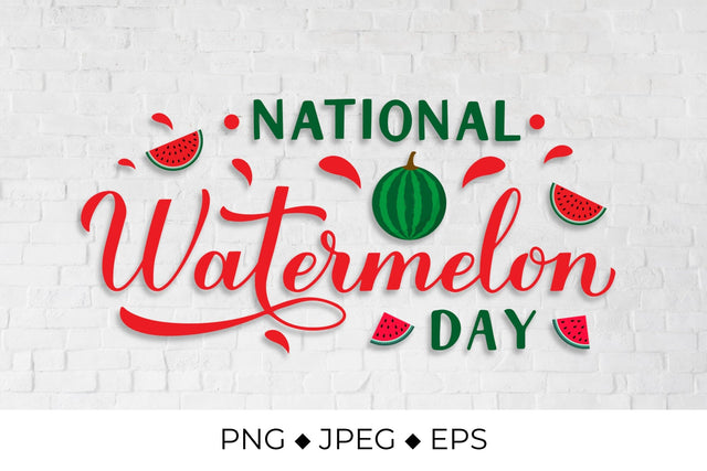 National Watermelon Day calligraphy hand lettering Sublimation LaBelezoka 