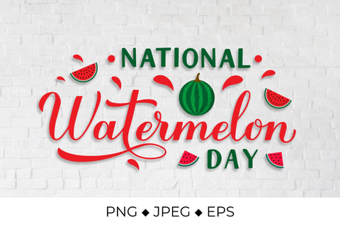 National Watermelon Day calligraphy hand lettering Sublimation LaBelezoka 