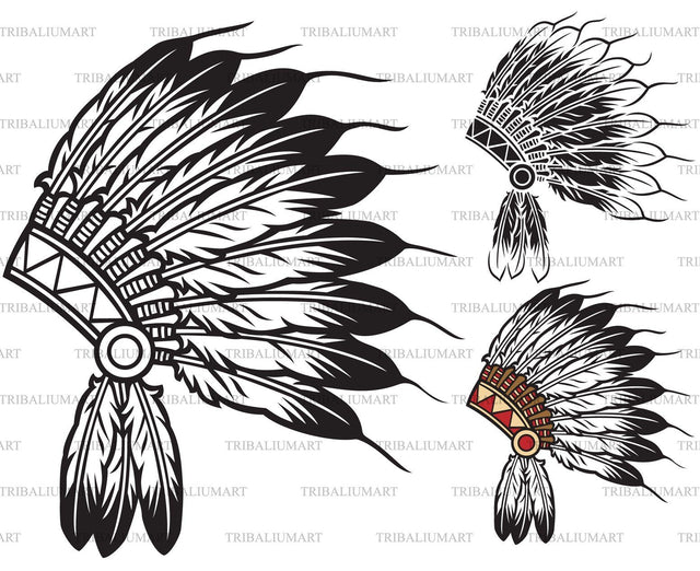 Native American chief headdress SVG TribaliumArtSF 