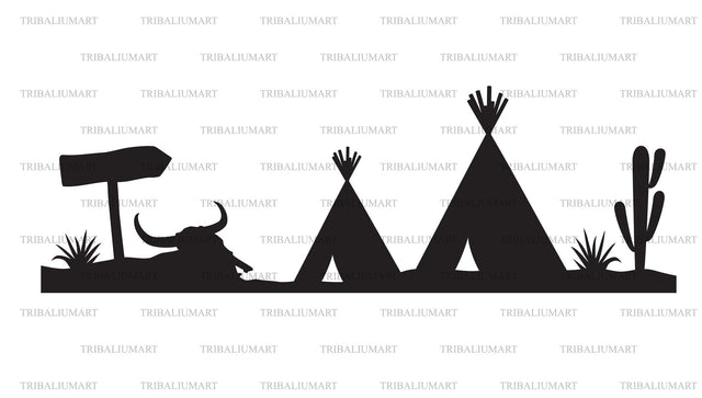 Native American Wigwam desert landscape SVG TribaliumArtSF 
