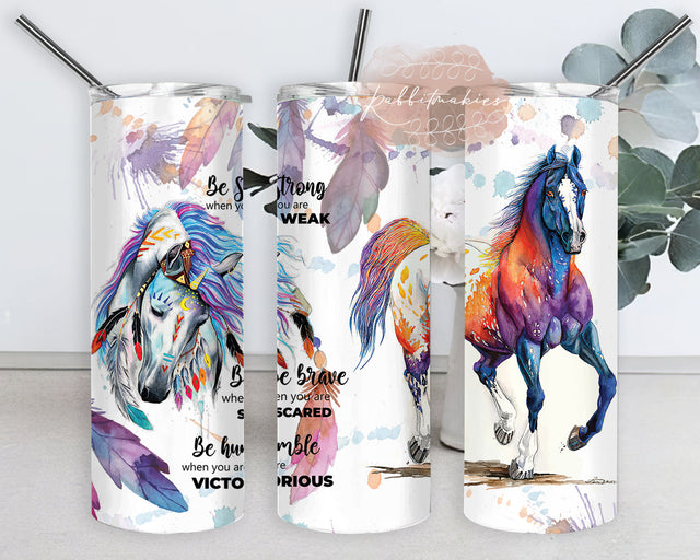 Native Horse 20oz Tumbler Wrap, Be Strong When You Are Weak Tumbler Png, Boho Hippie Hippie Tumbler Design, Horse Lover Gift, Instant Download Sublimation Rabbitmakies 