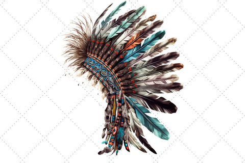 Native Native American Feather Headdres Clipart Bundle, Sublimation, Feather Headdres SVG FloridPrintables 