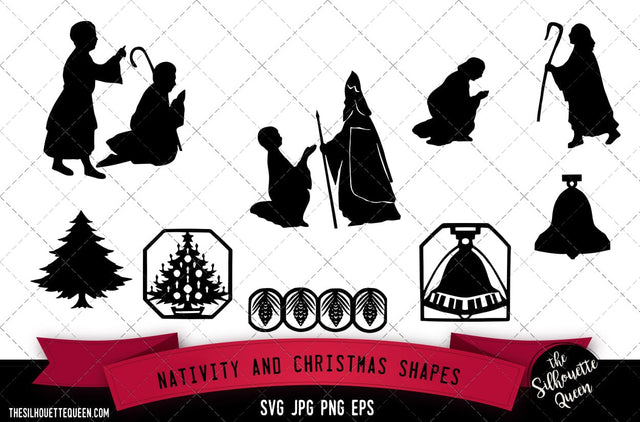 Nativity and Christmas Shapes SVG -Vector Art Commercial & Personal Use- Cricut,Silhouette,Cameo,Vinyl Cut SVG Loveleen Kaur 