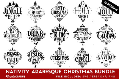 Nativity Arabesque Christmas Svg Bundle SVG Regulrcrative 