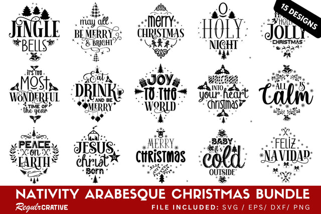 Nativity Arabesque Christmas Svg Bundle SVG Regulrcrative 