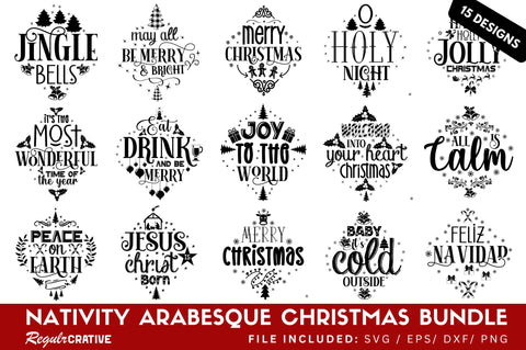 Nativity Arabesque Christmas Svg Bundle SVG Regulrcrative 