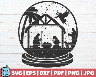 Nativity Christmas Globe SVG MintyMarshmallows 