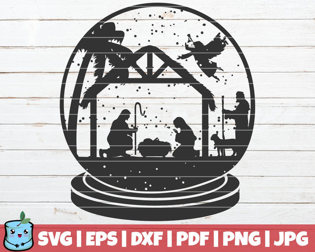 Nativity Christmas Globe SVG MintyMarshmallows 