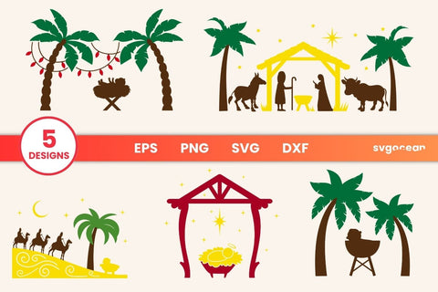 Nativity Christmas in July SVG Bundle | Clipart | Silhouette SVG SvgOcean 