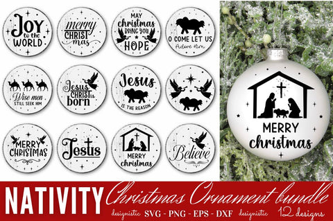 Nativity Christmas Ornament SVG Bundle SVG DESIGNISTIC 