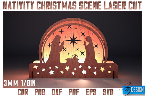 Nativity Christmas Scene Laser Cut SVG | Christmas Laser Cut SVG Design SVG Fly Design 