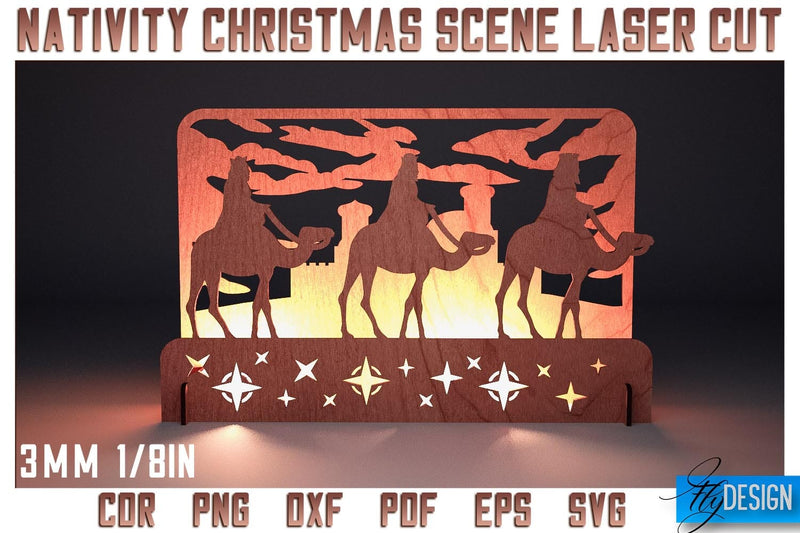 Nativity Christmas Scene Laser Cut SVG | Christmas Laser Cut SVG Design ...