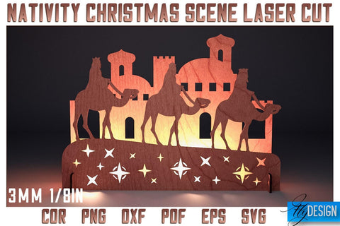 Nativity Christmas Scene Laser Cut SVG | Christmas Laser Cut SVG Design SVG Fly Design 