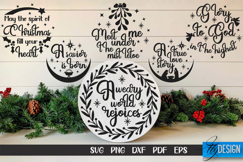 Nativity Christmas SVG Bundle | Christmas Design | Christian Round Ornaments SVG Fly Design 