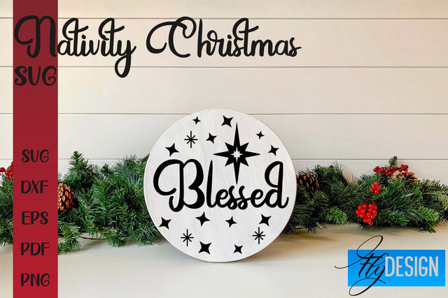 Nativity Christmas SVG | Christmas Design | Christian Round Ornaments SVG Fly Design 