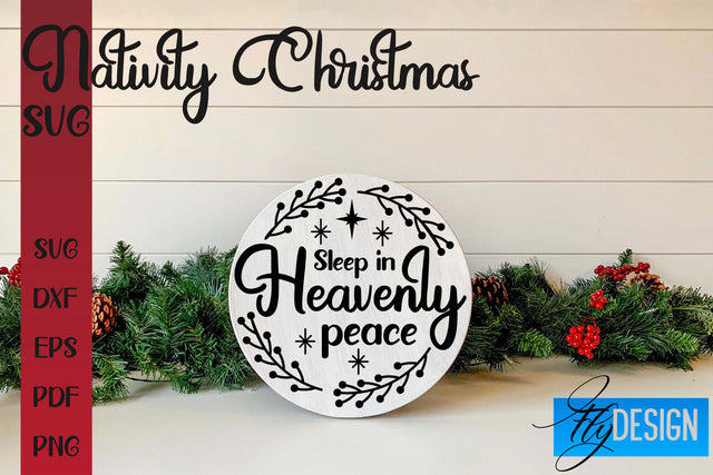 Nativity Christmas SVG | Christmas Design | Christian Round Ornaments SVG Fly Design 