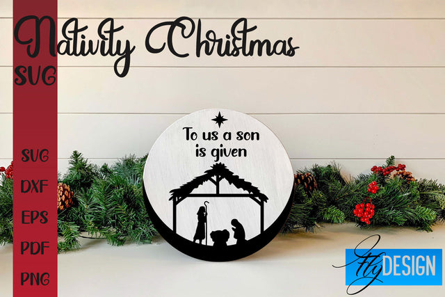 Nativity Christmas SVG | Christmas Design | Christian Round Ornaments SVG Fly Design 