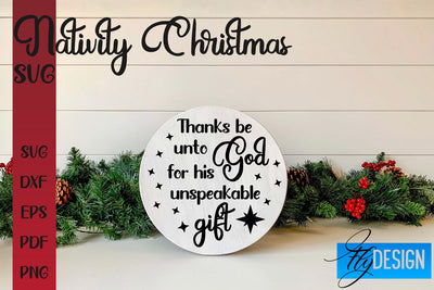 Nativity Christmas SVG | Christmas Design | Christian Round Ornaments SVG Fly Design 