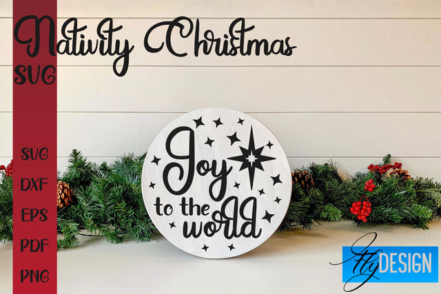 Nativity Christmas SVG | Christmas Design | Christian Round Ornaments SVG Fly Design 