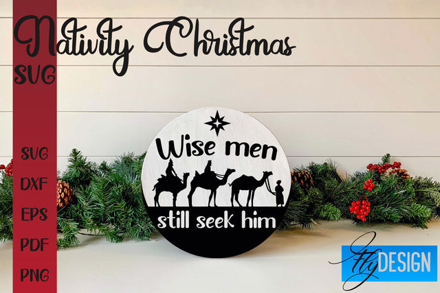 Nativity Christmas SVG | Christmas Design | Christian Round Ornaments SVG Fly Design 