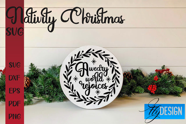 Nativity Christmas SVG | Christmas Design | Christian Round Ornaments SVG Fly Design 