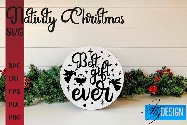 Nativity Christmas SVG | Christmas Design | Christian Round Ornaments SVG Fly Design 