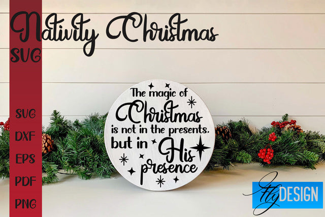 Nativity Christmas SVG | Christmas Design | Christian Round Ornaments SVG Fly Design 