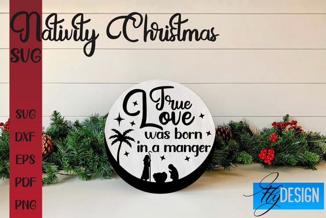 Nativity Christmas SVG | Christmas Design | Christian Round Ornaments SVG Fly Design 