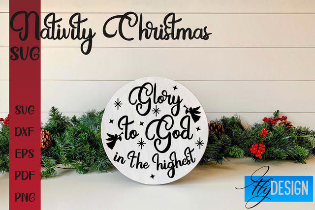 Nativity Christmas SVG | Christmas Design | Christian Round Ornaments SVG Fly Design 