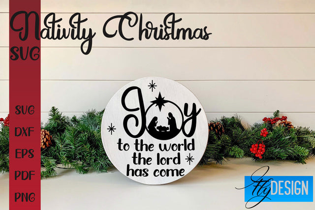 Nativity Christmas SVG | Christmas Design | Christian Round Ornaments SVG Fly Design 