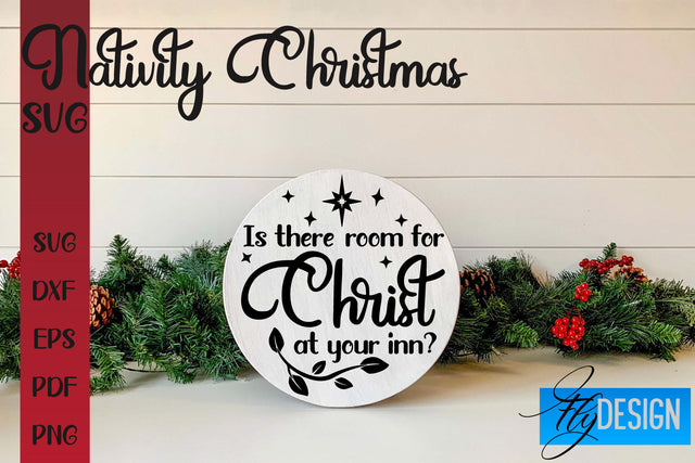 Nativity Christmas SVG | Christmas Design | Christian Round Ornaments SVG Fly Design 