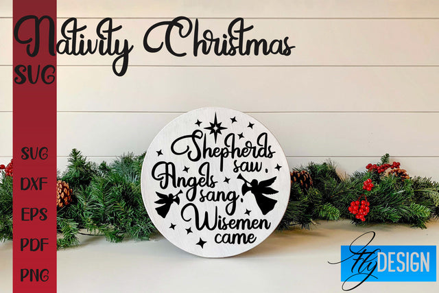 Nativity Christmas SVG | Christmas Design | Christian Round Ornaments SVG Fly Design 