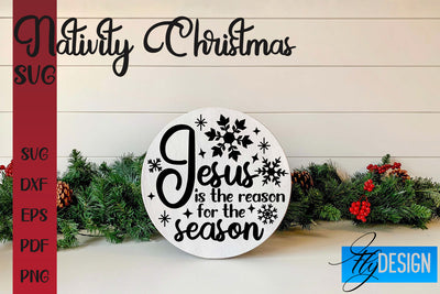 Nativity Christmas SVG | Christmas Design | Christian Round Ornaments SVG Fly Design 