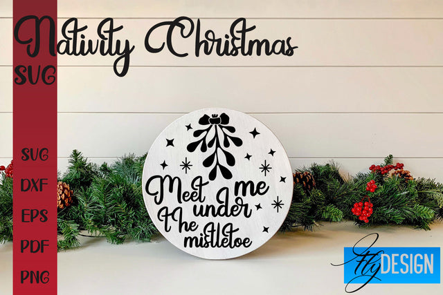 Nativity Christmas SVG | Christmas Design | Christian Round Ornaments SVG Fly Design 